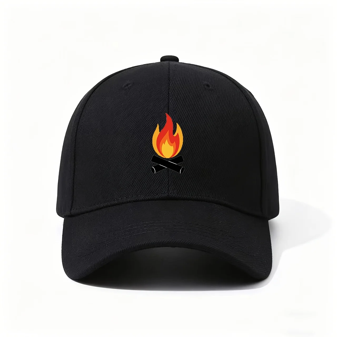 Adjustable Baseball Cap with Campfire Flame - Lightweight Outdoor Hat Suitable for Camping,, Bonfires, Warm Nights, Cozy Gift fo