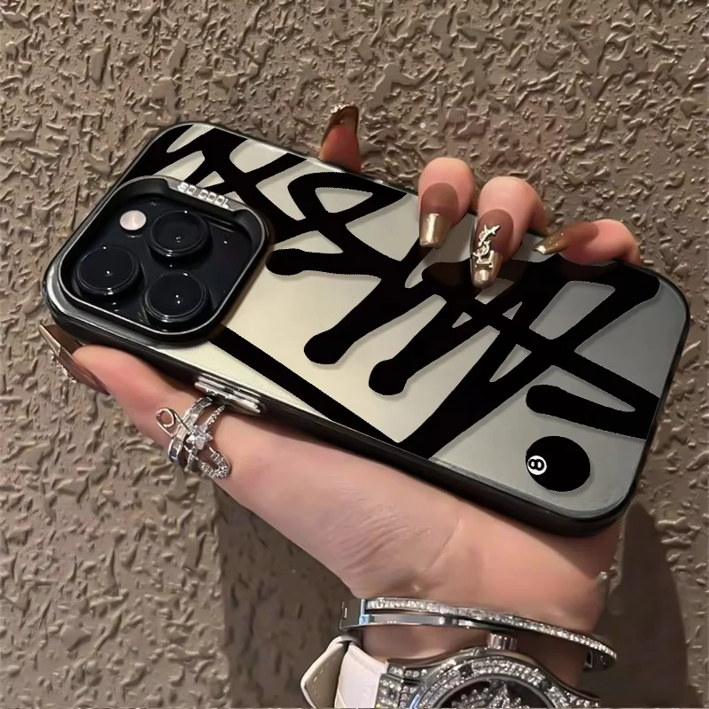 Creative Black Thick Line Irregular Design Phone Case For iPhone 17 Pro Max 16 15 14 13 12 11 7 XS X XR XS Max 16E Air TPU Cover - náhled 4