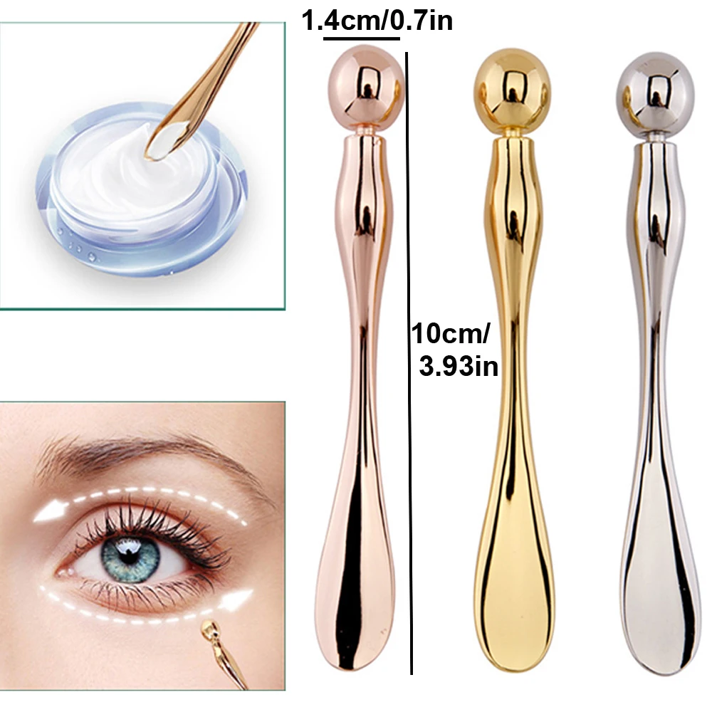 Metal Eye Cream Applicator Face Massager Tool Eye Massage Wand Stick Girls Women Facial Massage for Reducing Puffiness Wrinkle