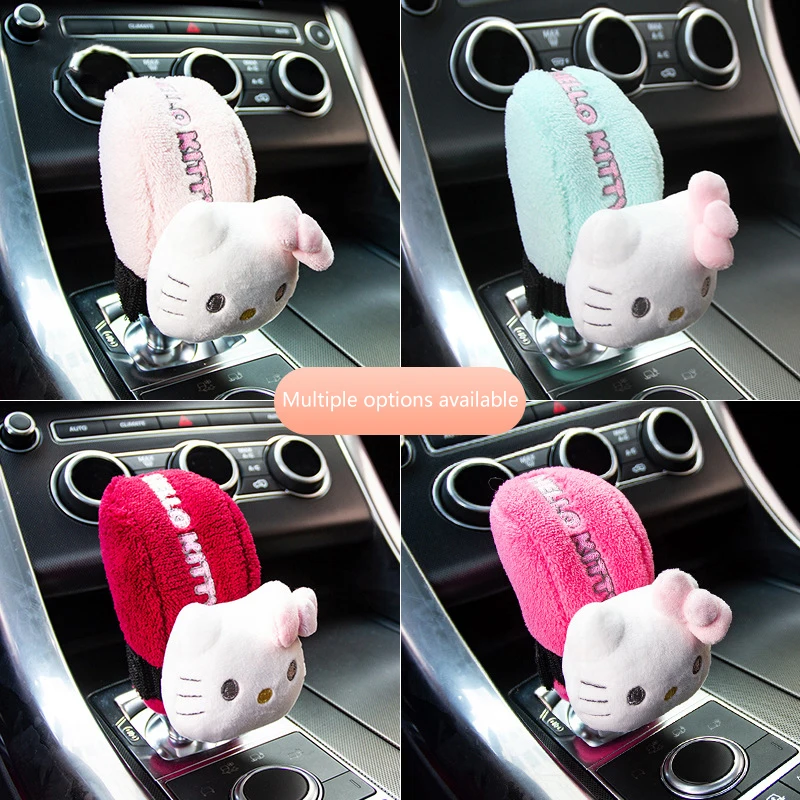 

HelloKitty Car Handbrake Cover Cute Gear Handle Gear Lever Cover Cute Manual Gear Position Protection Cover Car Accessories