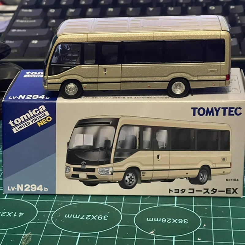 TAKARA TOMY TOMYTEC Tomica 1/64 TLV-N294b (Beige) TOYOTA COASTER EX Alliage Jouet Moteur Moulé Sous Pression Modèle En Métal Cadeau