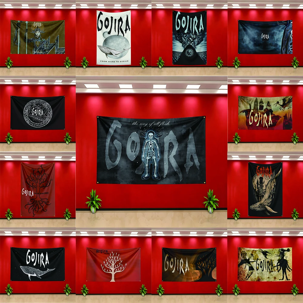 Music Flag 3x5ft for Gojira Fans Banner Bedroom Living Room Dorm Garage Wall Decor Tapestry Custom Advertising Flaga