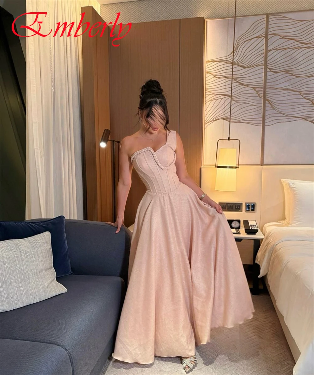 Personalizado gracioso jérsei a linha vestido de noite clássico um ombro sem mangas vestidos de baile temperamento vestidos de ocasião especial