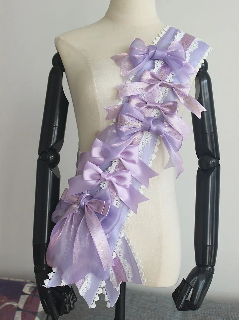 Original Heavy Industry Handmade Lolita Bow Gorgeous ริบบิ้นผู้หญิงหวานสาวนักเรียนคอสเพลย์ Y2k Props อุปกรณ์เสริม