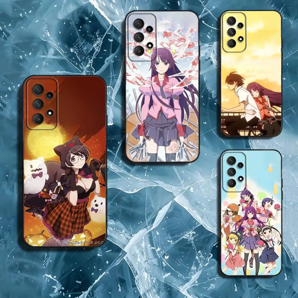 

M-Monogatari S-Series Anime Phone Case For Samsung Galaxy A13,A21s,A22,A31,A32,A52,A53,A71,A80,Soft Black Shell