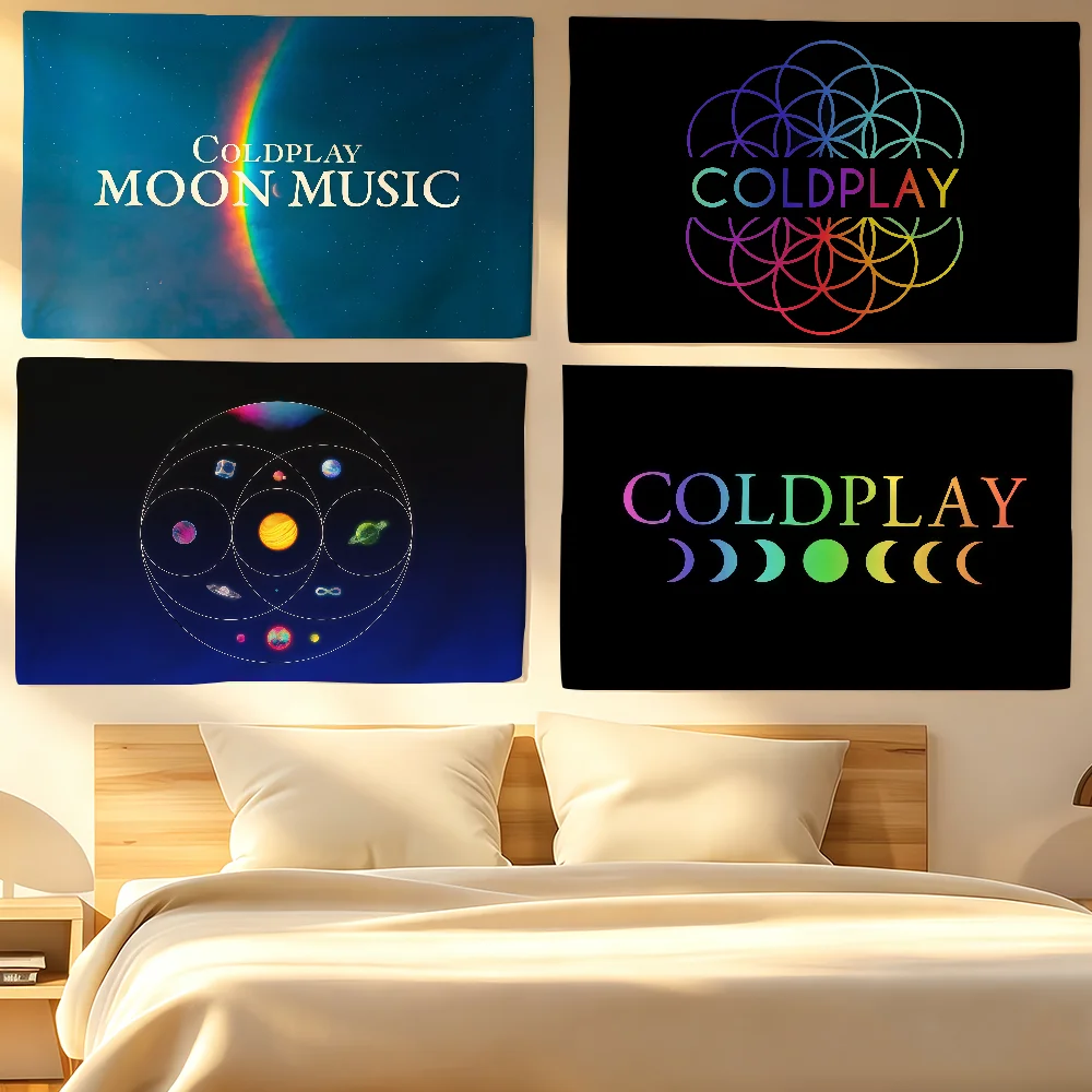 Band C-COLDPLAY Flag Banner Tapestries For Classroom Dormitory Camping Picnic Party Cheering Home Indoor Outdoor Decor