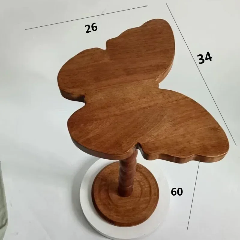 Vintage Solid Wood Side Table Creative Butterfly Coffee Table Versatile Living Room Sofa Shelf Multi-Scene Home Furniture