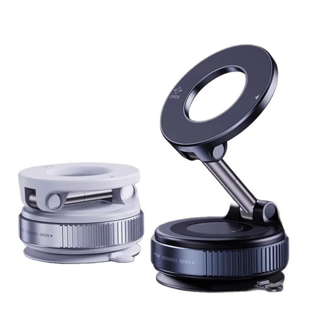 Foldable Vacuum Phone Holder Car Magnetic Suction Stand Strong Adsorption 360° Rotation Car Holder For iPhone Samsung Xiaomi