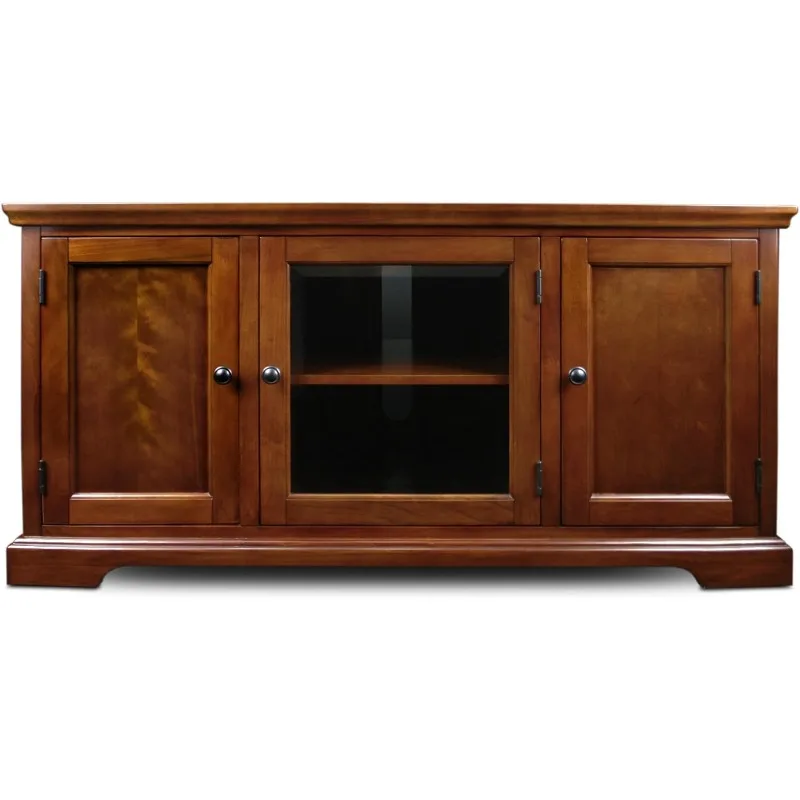 Three-door TV Stand with Cabinet Storage for 55-inch TV