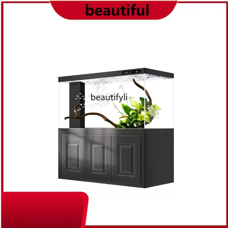 

H Jinjing Super White Bottom Filter Dragon Fish Tank Living Room Home High-End Large Subareas Screens Large AquariumH