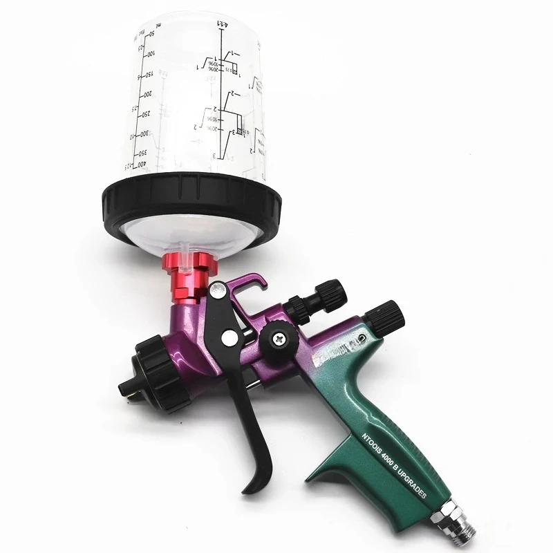 

HVLP Spray Gun Set for Varnish & Primer, 1.4MM Air Spray Gun with 1.8MM Nozzle Kit, 400cc Paint Mixing Cup, 600cc Tank