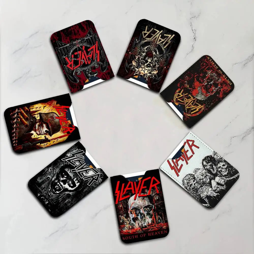 Slayer Heavy Metal Rock Band Album Creative Printed with Leather Protective Case Business Portable Letter Pattern Credit Bags