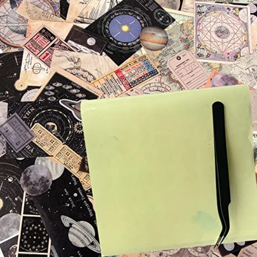 ملصقات جمالية مكونة من 200 قطعة من TIYPKE - ملصقات قصاصات عتيقة لمجلات رصاصة المجلات وموضوعات القمر الفضائية - P #3