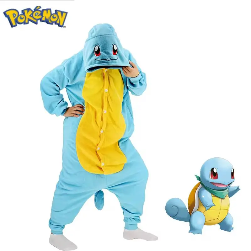 Pokemon  Anime Cosplay Pajamas Costume Halloween Squirtle Onesie Christmas Cartoon One-Piece Kigurumi Men Full Body Pijama