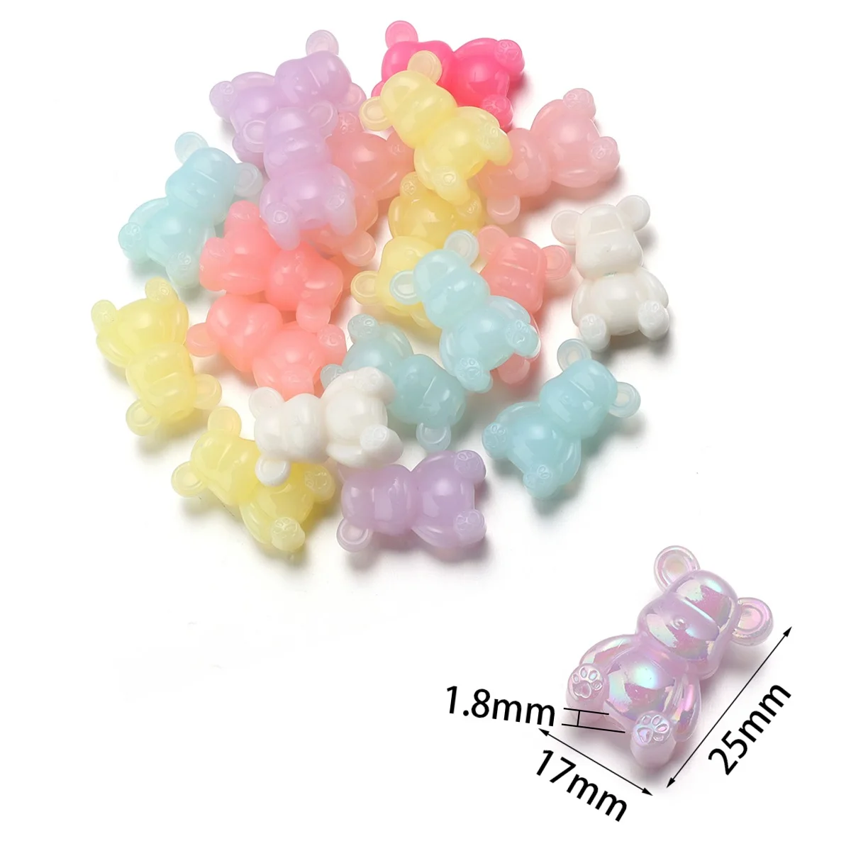 10-50 sztuk kolorowy niedźwiedź koraliki akrylowe przezroczysty śliczny Gummy Bear seria koralik do tworzenia biżuterii naszyjnik DIY bransoletka kolczyki prezent — zdjęcie 6