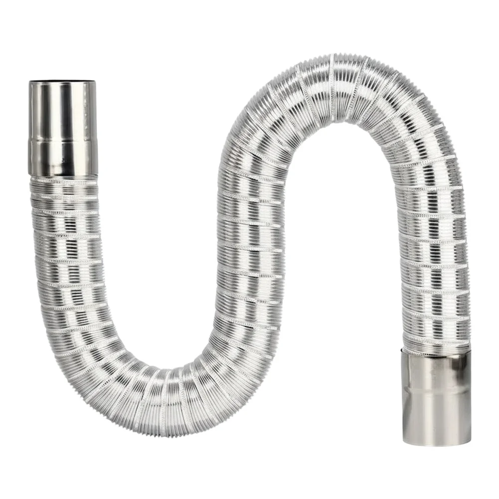 Flexible Flue Stretching Range 0.65-1.5m Water Heater Exhaust Stainless Steel Core Aluminum Foil Layer For Gas Water Heater
