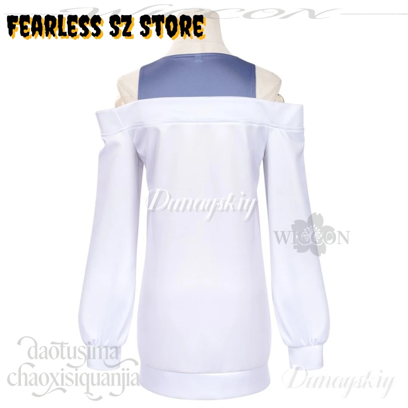 Chiharu Cosplay Milky Anime Subwaayy תחפושות JK Kawaii White Hoodie Dress Green Sock Sleeves Wigs Christmas Halloween Party Cos - view 5