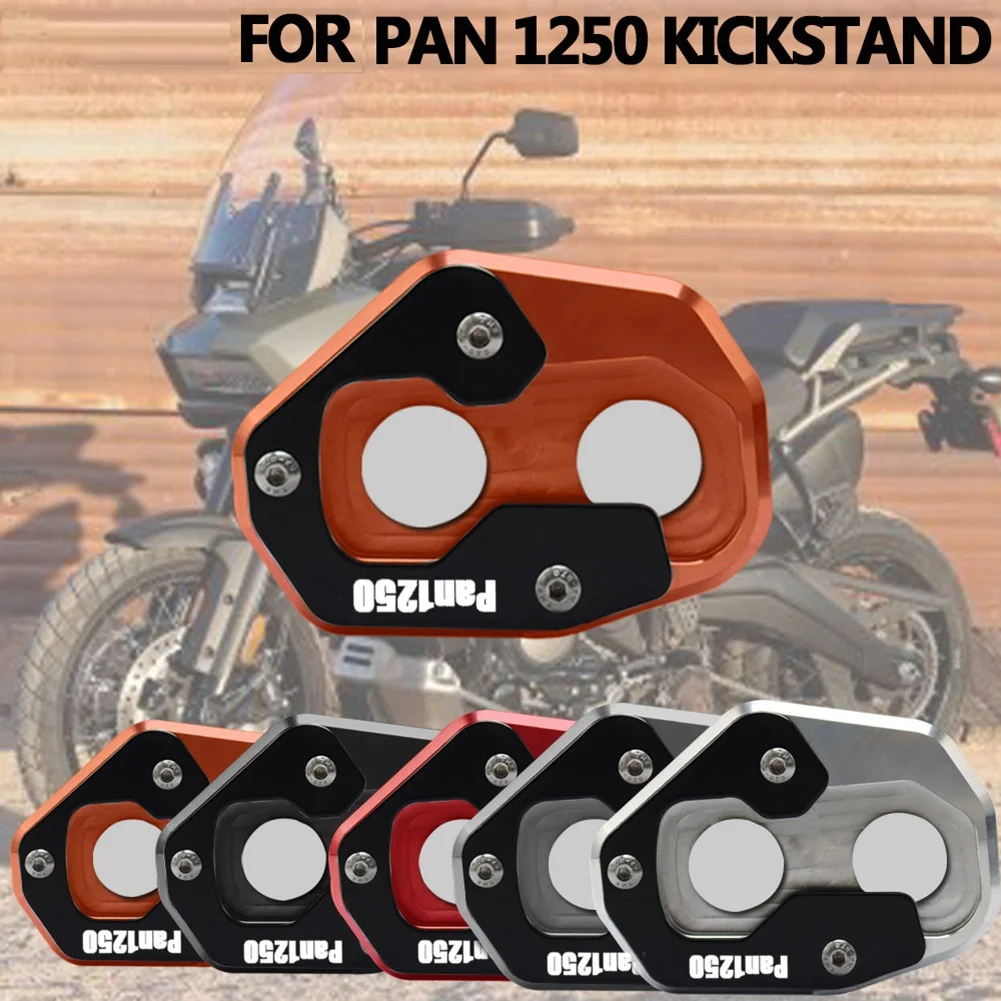 Accesorios de motocicleta Kickstand Extension Plate Foot Side Stand agrandar Pad para Pan America 1250 2021 negro