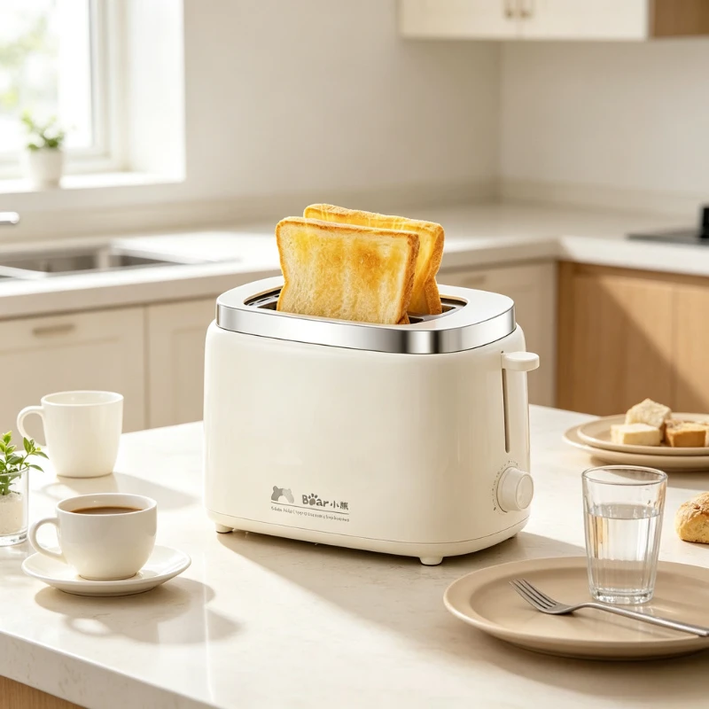 2 Slice Toaster Wide Slot 6 Browning Levels Auto Centering Bread Toaster with Crumb Tray for Home Breakfast Kitchen Use 토스터