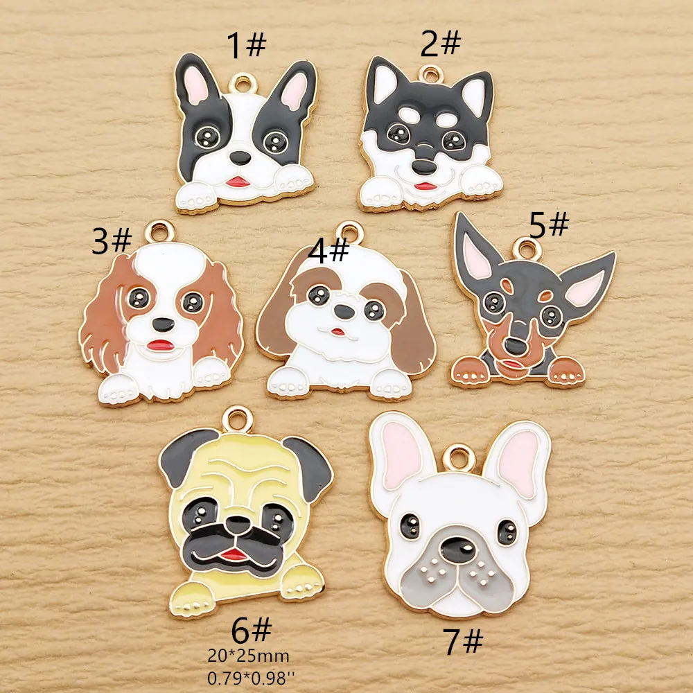 10pcs New Dog Charm for Jewelry Making Necklace Earring Keychain Phone Bracelet Pendant Diy Accessories Alloy Metal Gold Plated