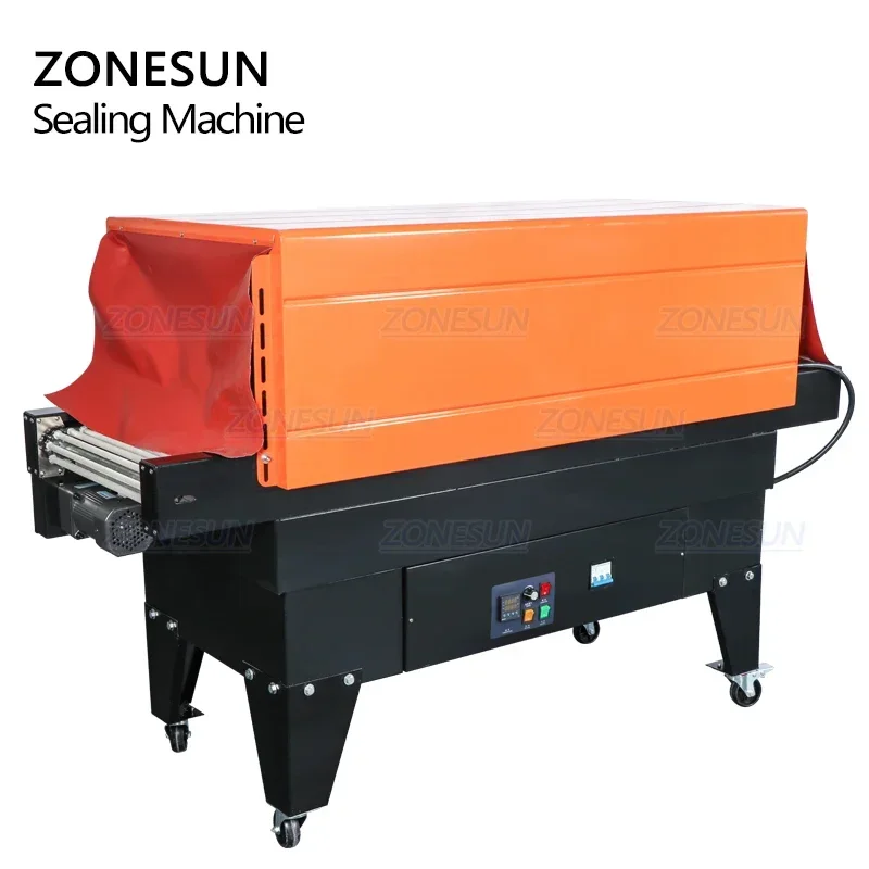 ZONESUN التلقائي آلة تغليف الانكماش الحراري فيلم السدادة أدوات التعبئة والتغليف للمشروبات عصير المربى صلصة أدوات المائدة البلاستيكية ZS-BS4525