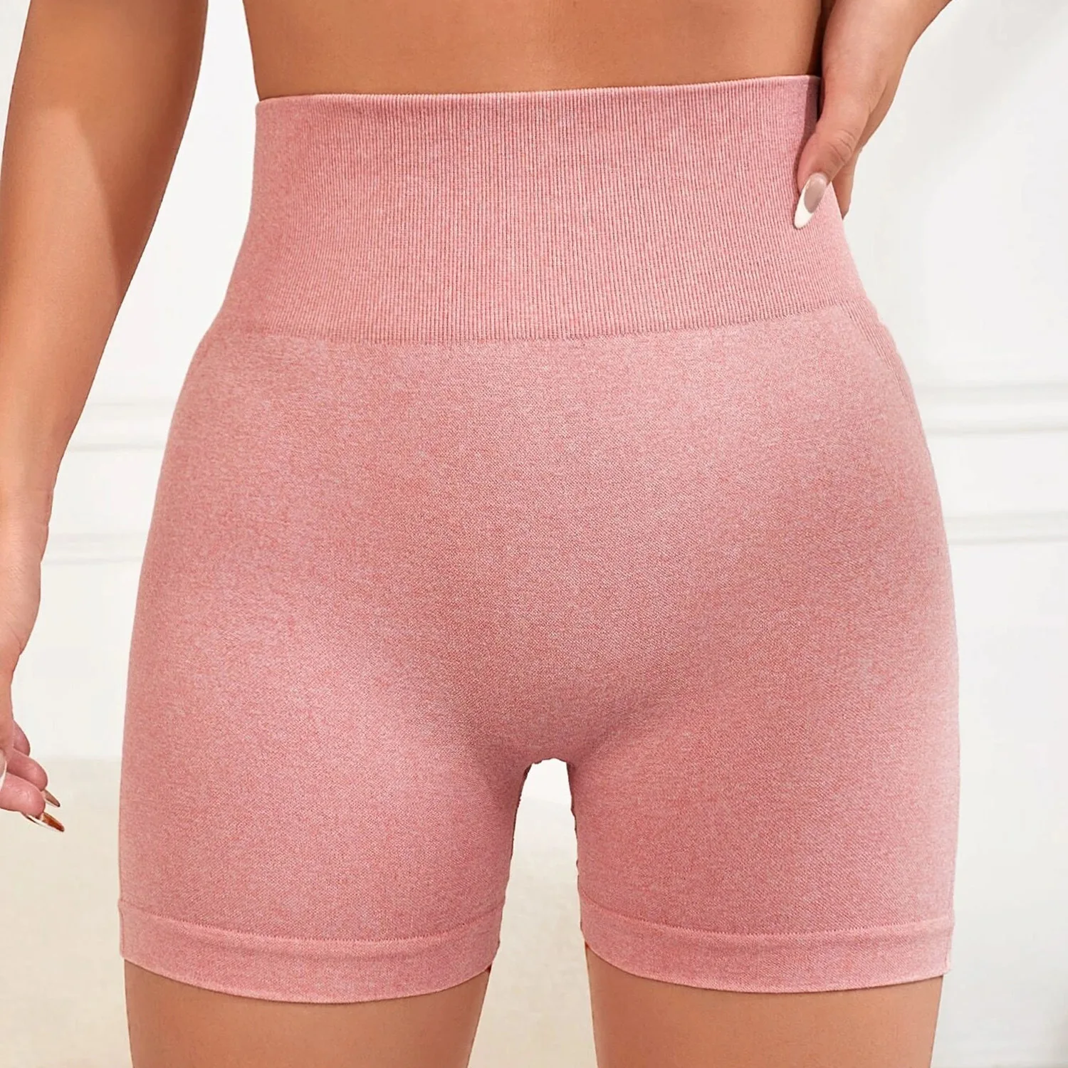 Damskie spodnie do jogi z wysokim stanem, modelujące pośladki, sportowe, o długości do uda, idealne do fitnessu.