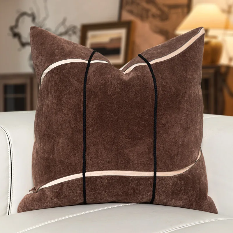 30X50/45X45/50X50CM Brown Coffee Throw Pillow Cover Homestay Luxury Stamping Cushion Cover Decor Home Decorative Pillowcase