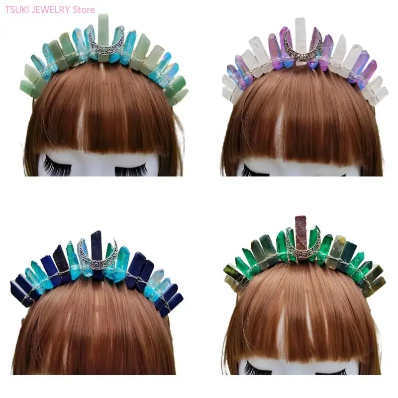 62Ke Crystal Crown Bash Abch CHOOP Moon Moon Pageant Prom Bridal for Wedding