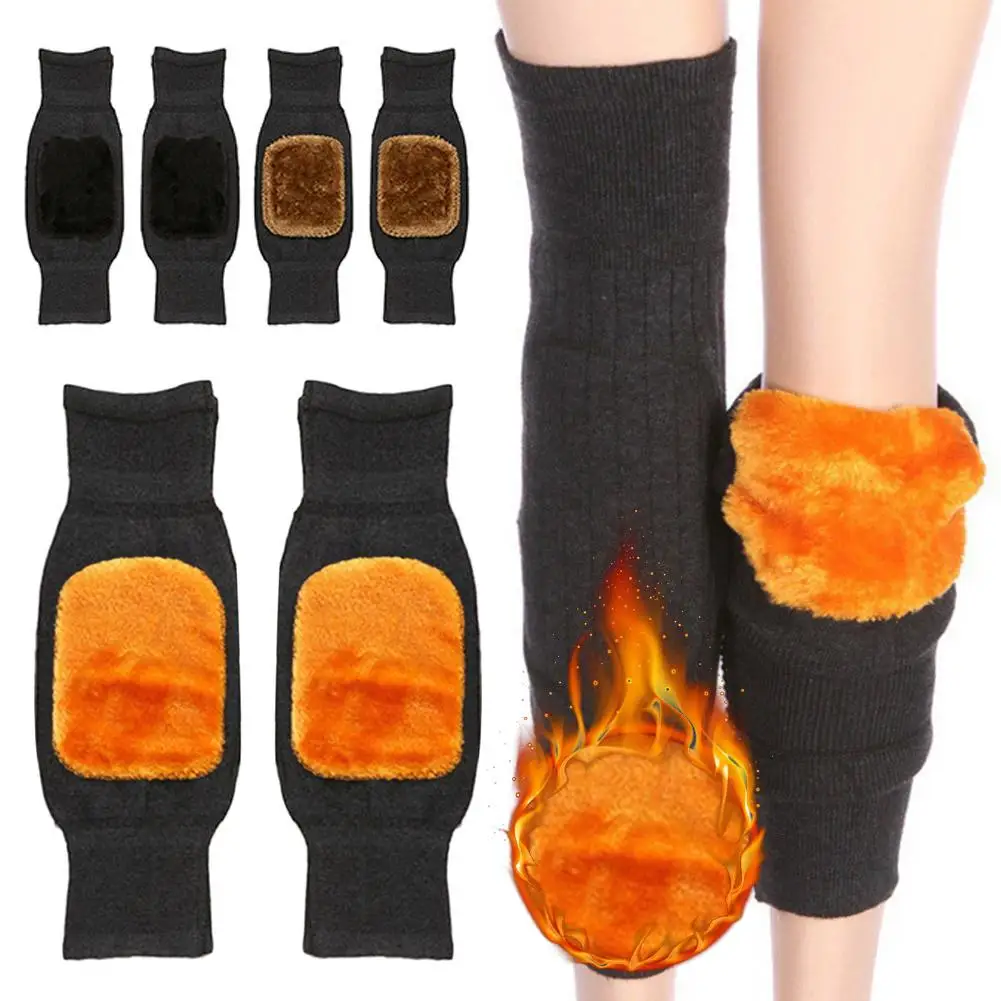 1Pair Winter Knee Brace Thermal Leg Knee Warmer Sleeve For Women Men Old People Cold Leg Arthritis Kneepad Run Knee Protect J0Q5