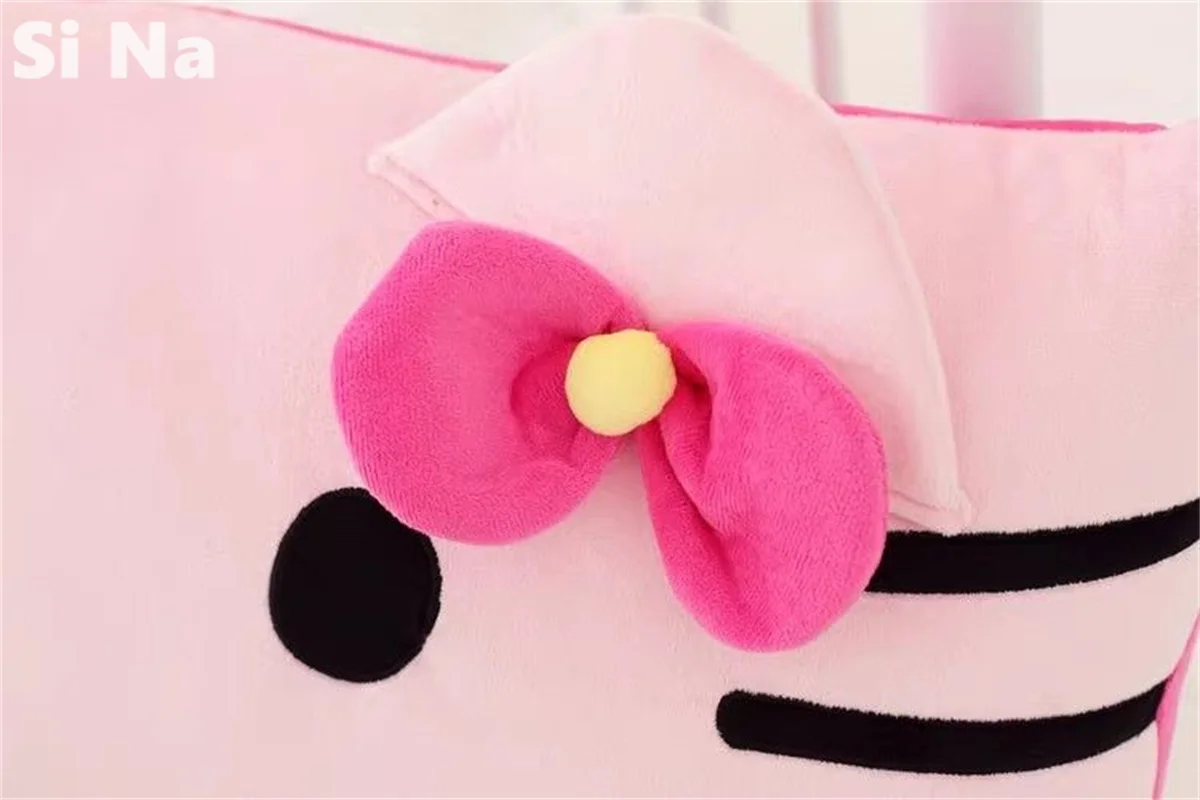 Kawaii Hello Kitty lungo grande rosa peluche cuscino morbido Comfort peluche cuscino con nucleo per camera da letto casa Decro regalo di compleanno