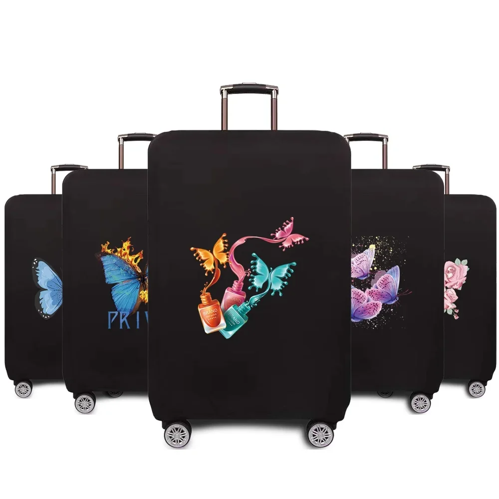 Suitcase Cover Luggage Case Suitcase Protective Cover Travel  Butterfly Pattern SeriesElastic Luggage Dust Cover 18-32 Suitcase