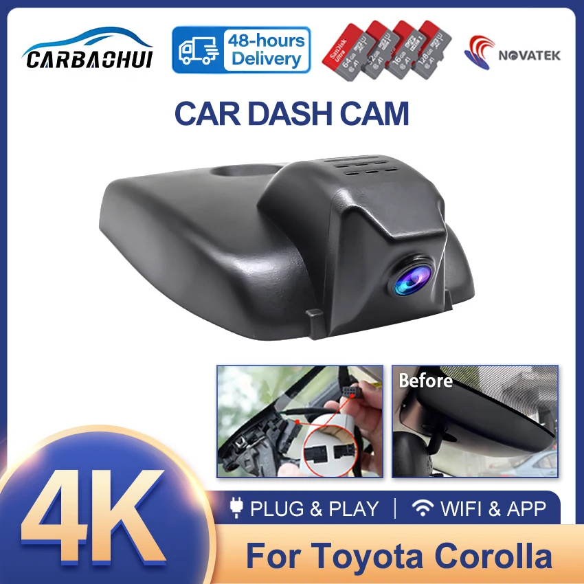 Kamera samochodowa do Toyota Corolla 2020 2021 2022 2023 2024 Hatch&Hatchback&Sedan/Altis/Suzuki Swace, Plug and Play Car DVR 4K UHD