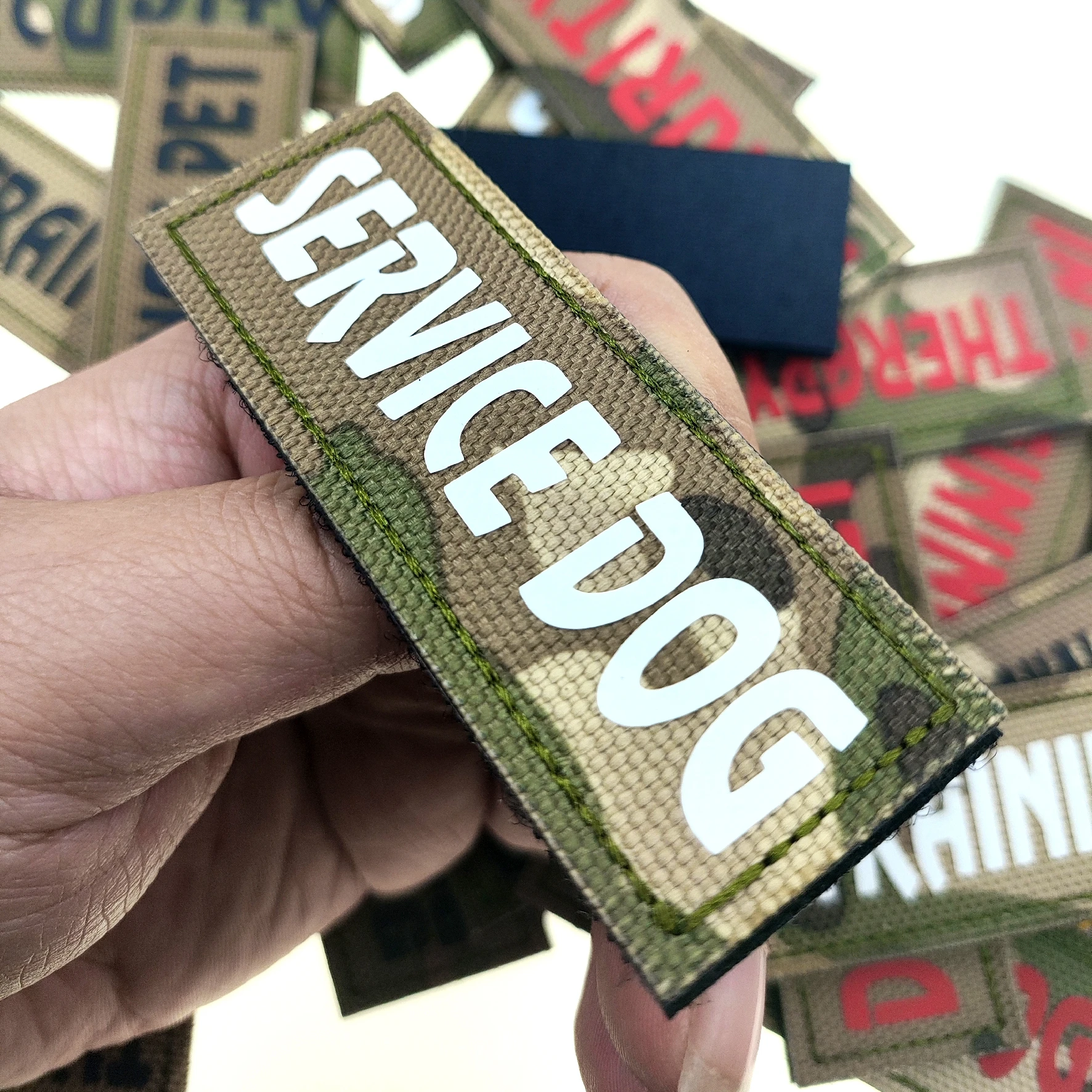 Camouflage Animal Vest Collar Training Service Dog Pet Strap Clothes Hook and Loop Micro Chapter Magic Patch