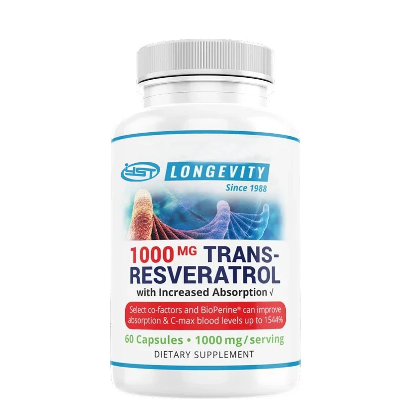 1000 milligrams of trans resveratrol added (60 capsules, each containing 1000 milligrams)