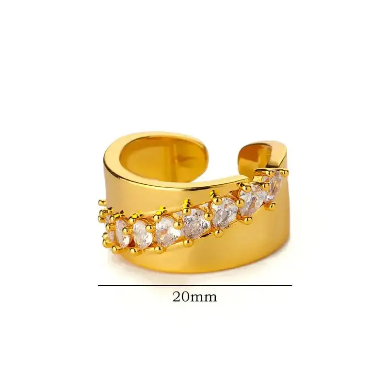 Luxury Water Drops Zircon Rings for Women Stainless Steel Gold Color Wedding Couple Ring Aesthetic Jewelry Gift anillos mujer