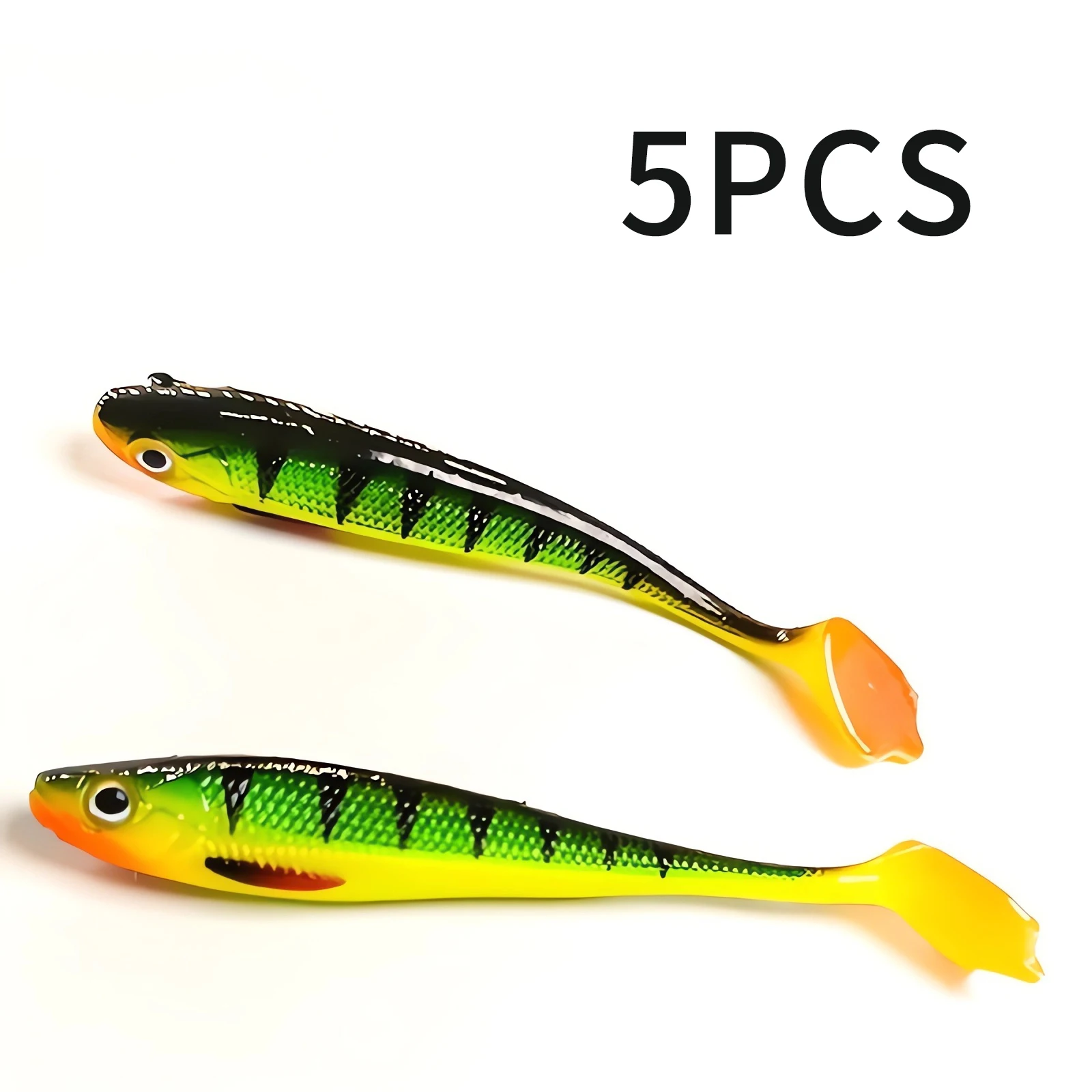 XINMU 3Dbiomimetic Simulated fish soft bait 9cm/5.6g duck paw type tail lure 9cm 5.6g 5 fake baits with fishy smell bait fishing