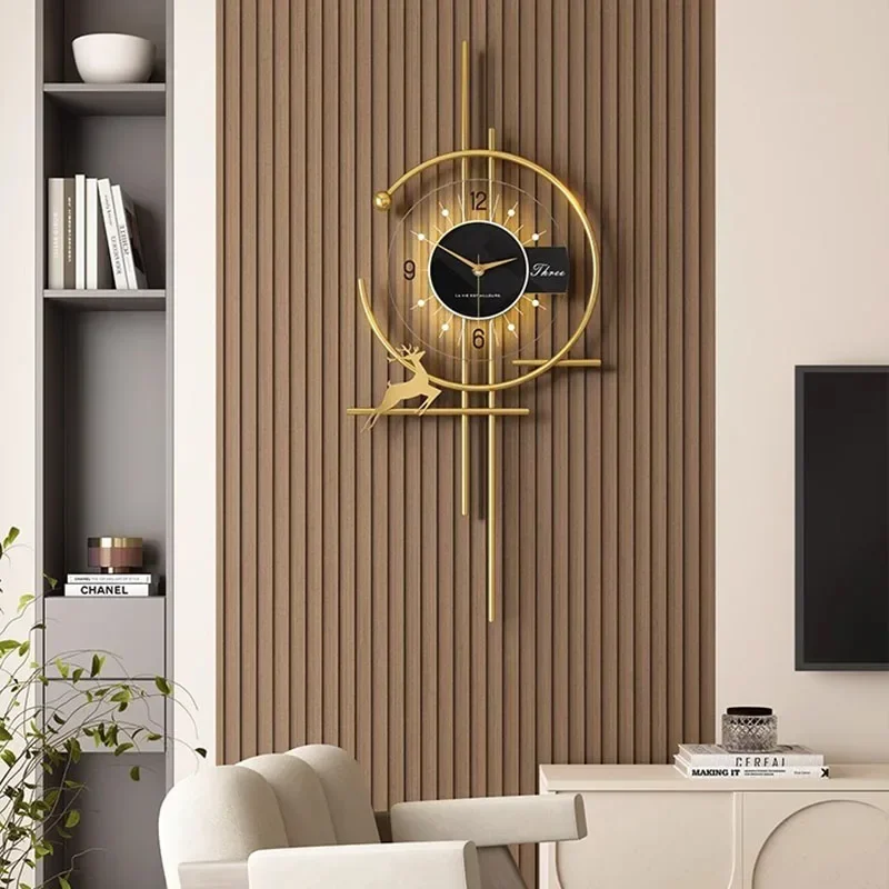 

Large Wall Clocks Mural Luxury Interior Modern Wall Watch Aesthetic Design Fashion Nordic Horloge Murale Living Room Decoration