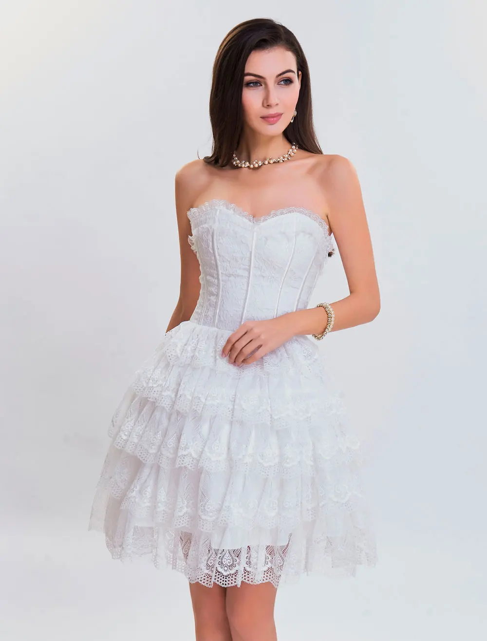

Corset Dress Overbust Lace Up cake Dress Women One Piece Performace Dress