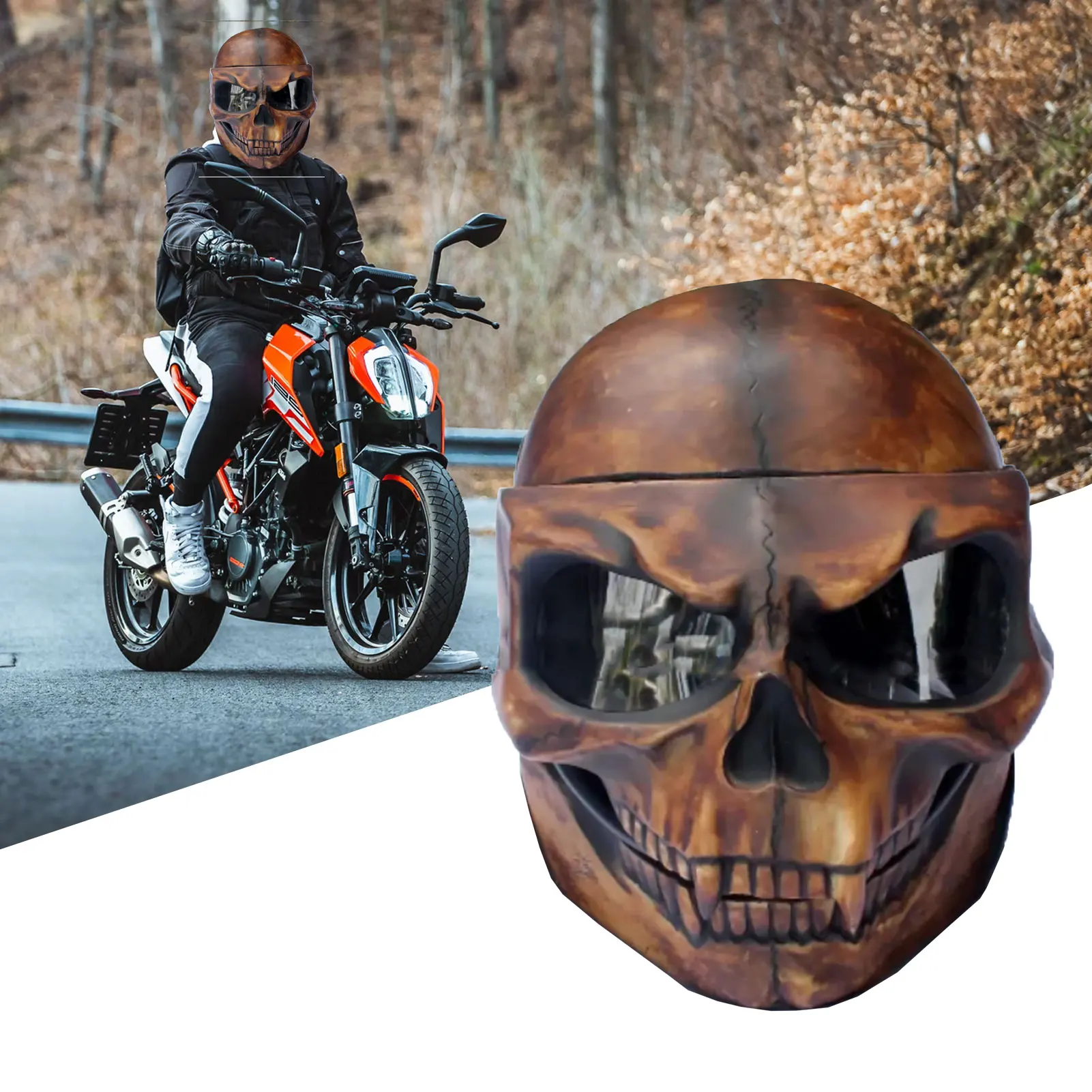 Motorbike Ghost Skull Helmets Skeleton Skull Helmets with Lens Full Face Skull Skeleton Helmets Motorcycle Accessories