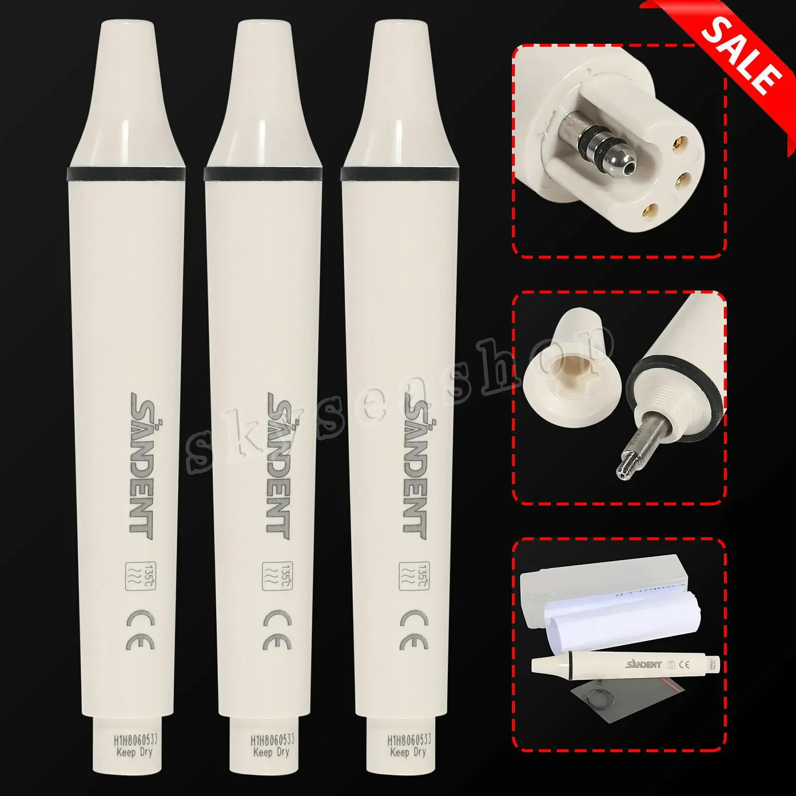 

3PCS Dental Ultrasonic Scaler Handpiece Fit EMS Woodpecker Detachable 135°C