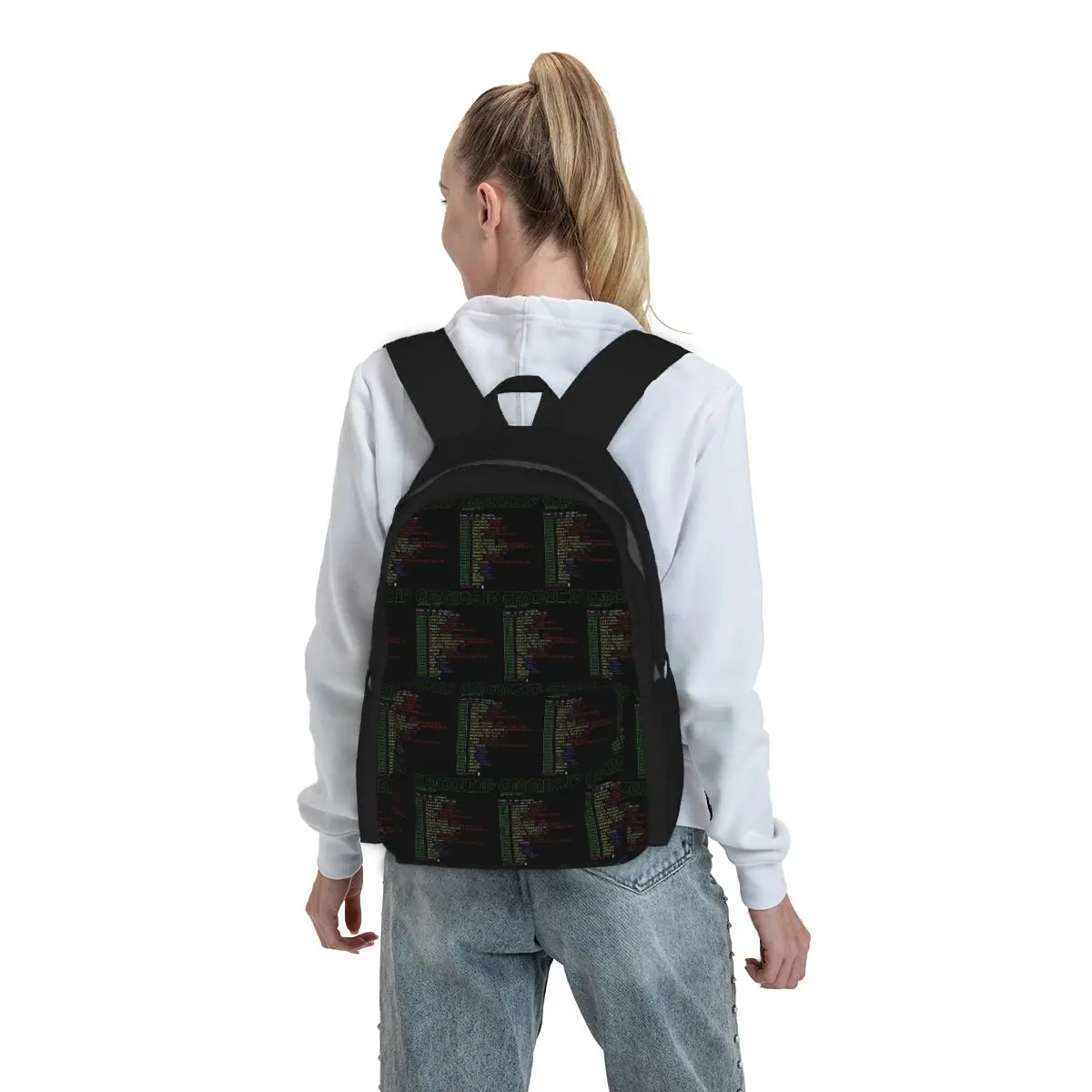 

Hacker Code Binary Code Geek Science Computer Backpack Student BookBag Children School Bag Laptop Shoulder Bags for Men Women