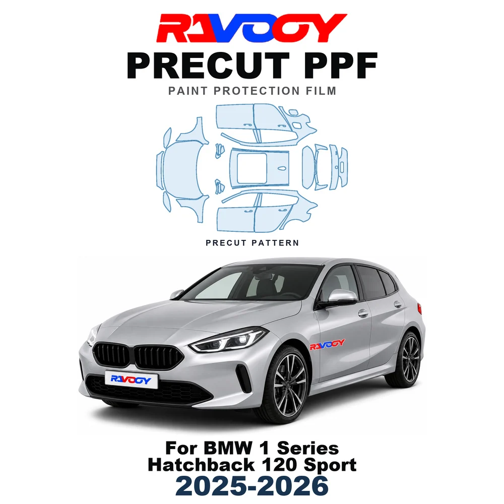 Precut PPF For BMW 1 Series Hatchback 120 Sport 2025-2026 8.5mil TPU Paint Protection Film Hood Bonnet Headlight Self-Healing