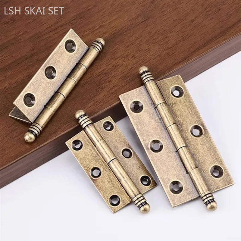 2PC 2/2.5/3-inch Furniture Hinges Exquisite Jewelry Box Hinges Brass Wardrobe Door Folding Hinges Furniture Hardware Accessories