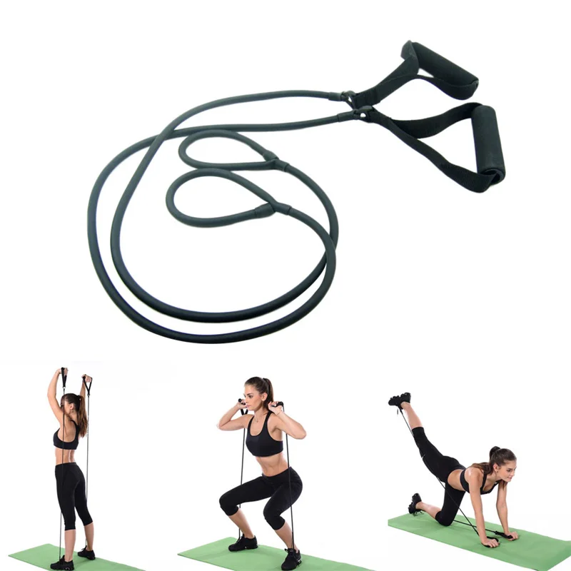 1pair Multifunctional Fitness Rally Rope Latex Foot Elastic Pull Rope Expander Muscle  Workout Sports Equipment Resistance Bands