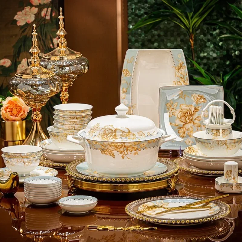 

Dishes and dishes set, household high-end bone china tableware, housewarming, gift-giving