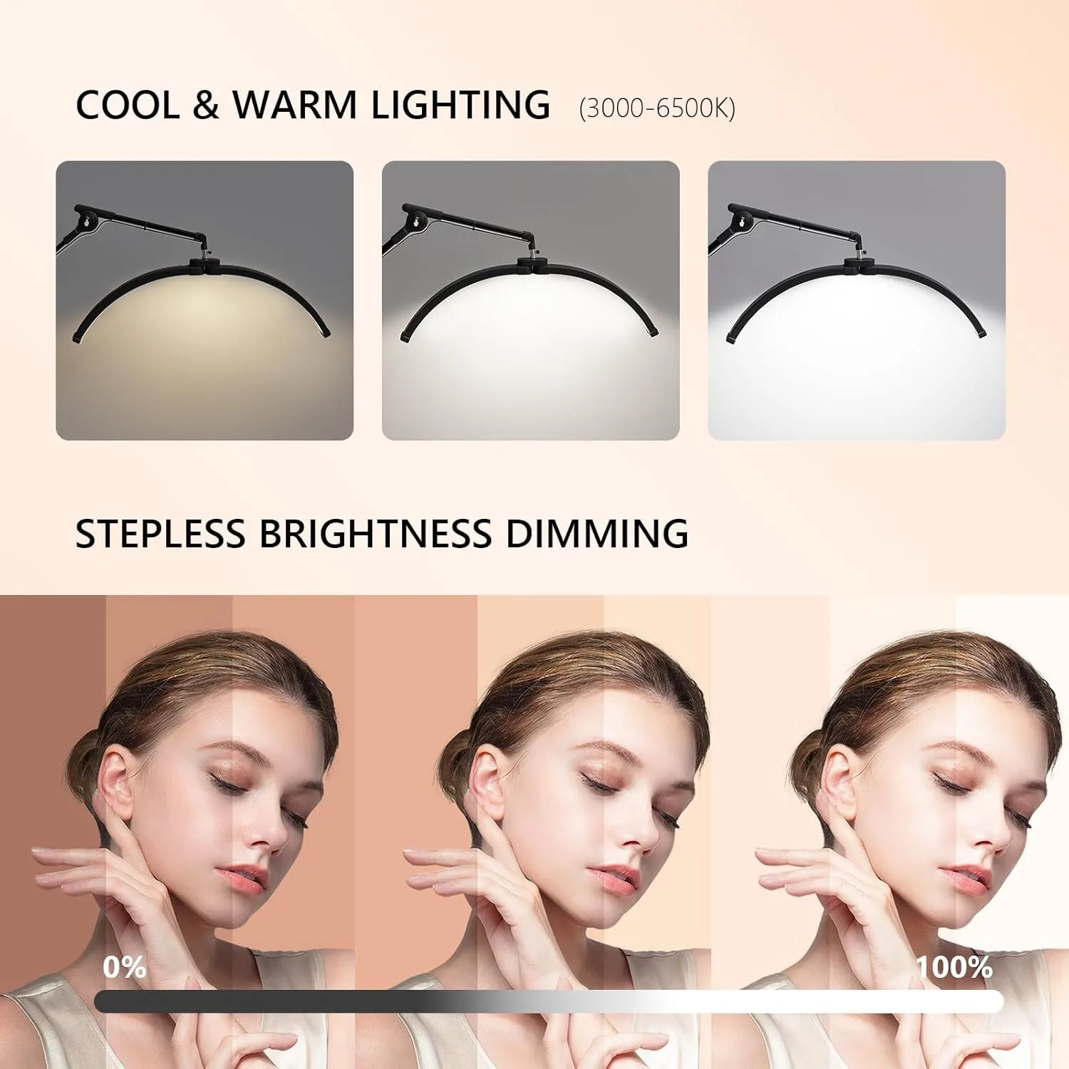 Lampada da terra a LED per saloni - Altezza regolabile, 3 temperature di colore