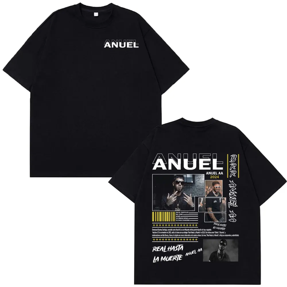 

Рэпер Anuel AA Real Hasta La Muerte Harajuku футболка мужская мода хип-хоп футболки унисекс повседневная хлопковая модная футболка большого размера