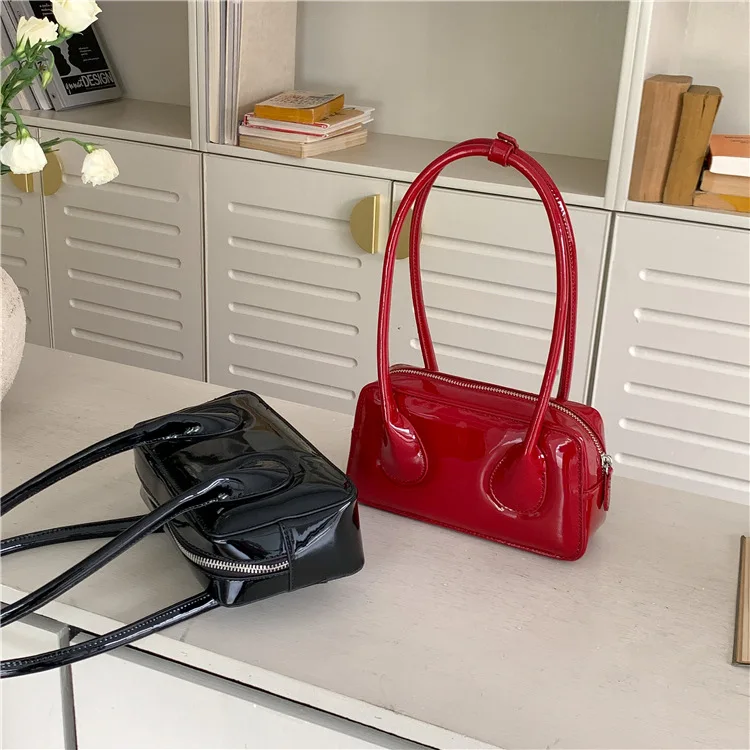 Fashion Patent Leather Handbags Silver Crossbody Bag Luxury Brands Shoulder Bag Candy Color Designer Bags for Women 2024