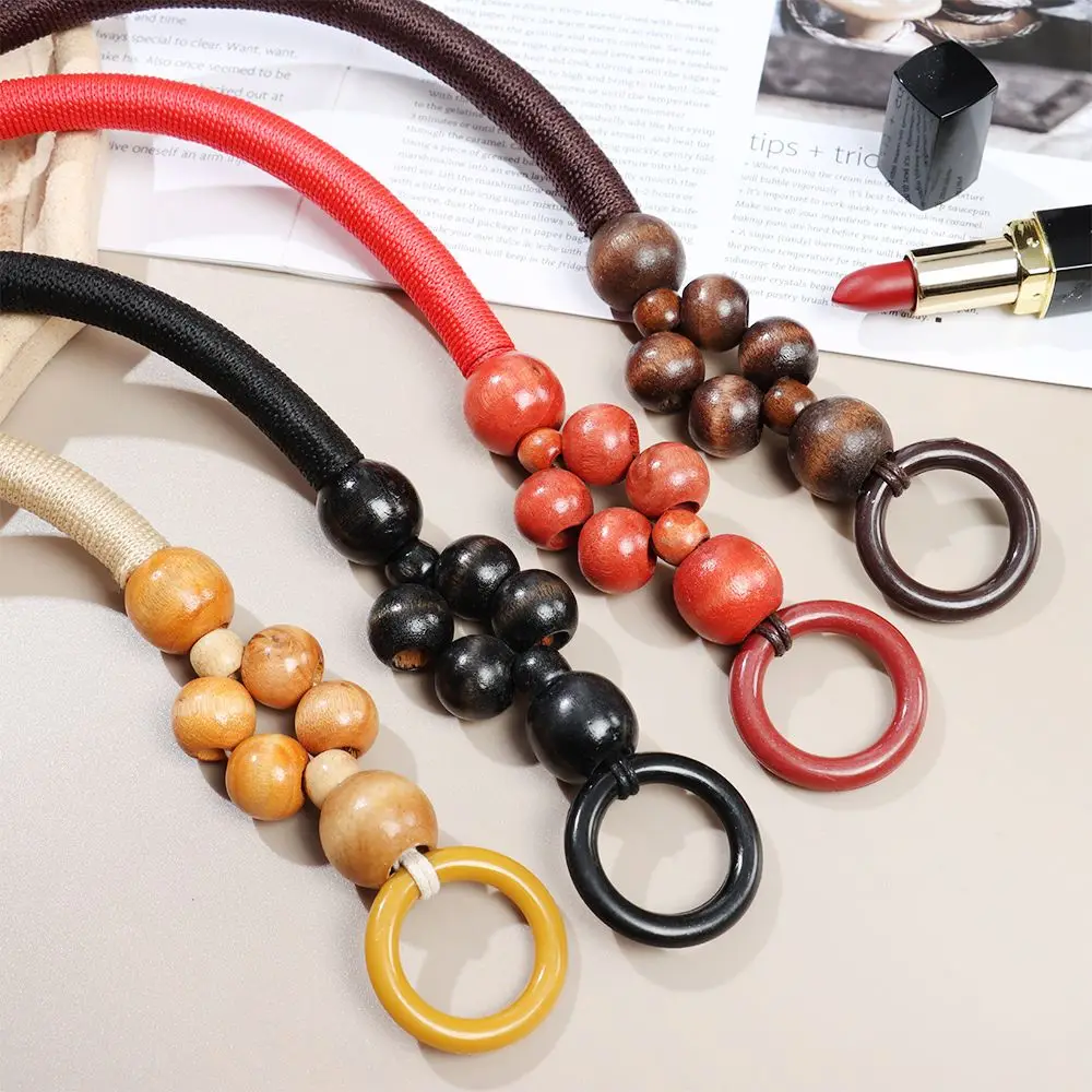 1Pcs Wooden Bead Bag Handle Rope Replacement Handbag Handle Shoulder Belt for Women Handbag DIY Bag Accessories New Fashion