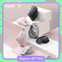 Rapoo MT760 Wireless Gaming Mouse Three Mode Mouse FPS Low Latency Lightweight Long Battery Life Office Pc Gaming Accessory Gif